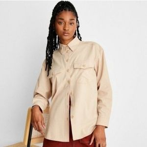 Women's Beige Button Down Shirt